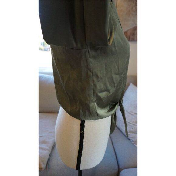 Aritzia Wilfred Tie Front Blouse in Bitter Sage - Size XS - Picture 9 of 15